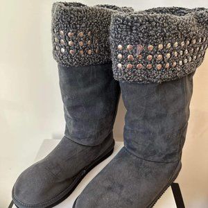 Grey Dereon Studded Winter Boots / Size 8.5M